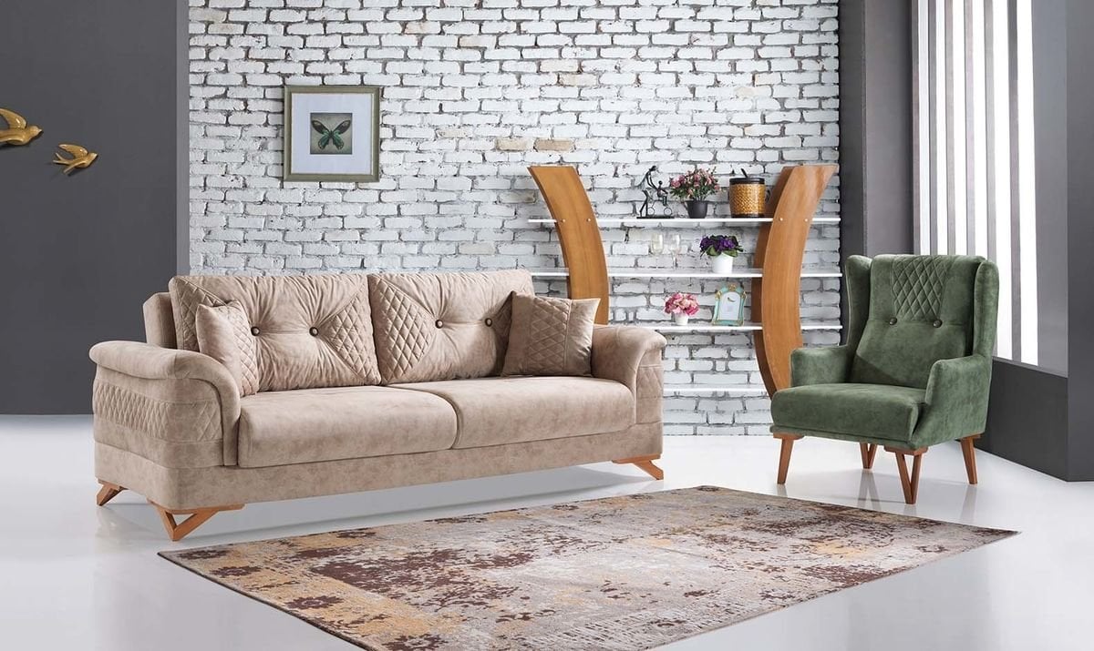 Lean Modern Koltuk Takımı (Krem)