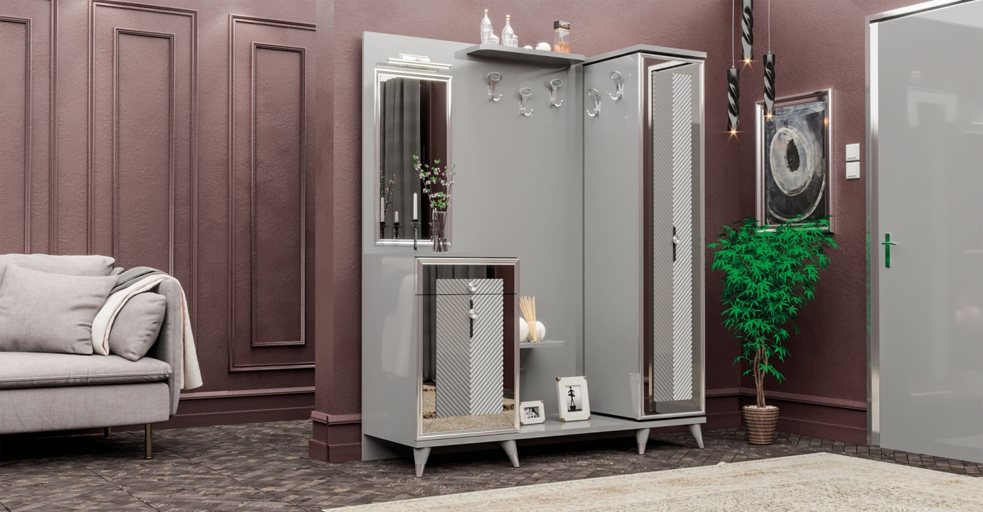 Tarz Mobilya Elmas Portmanto