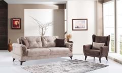 Kirbi Modern Koltuk Takımı (Koyu Krem)