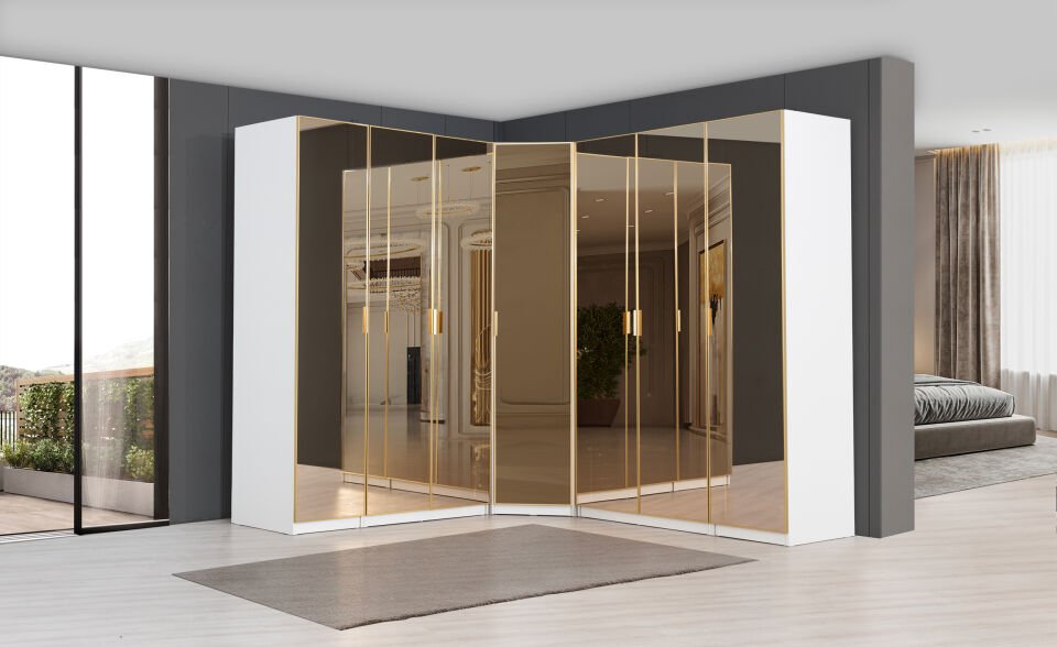 Tarz Mobilya infinity Köşe Giyinme Dolabı