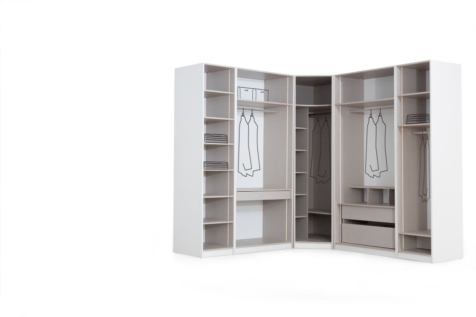 Tarz Mobilya infinity Köşe Giyinme Dolabı