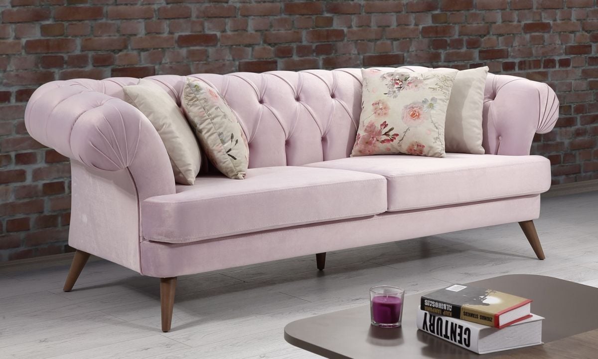 Karvina Koltuk Takımı Pembe Beyaz
