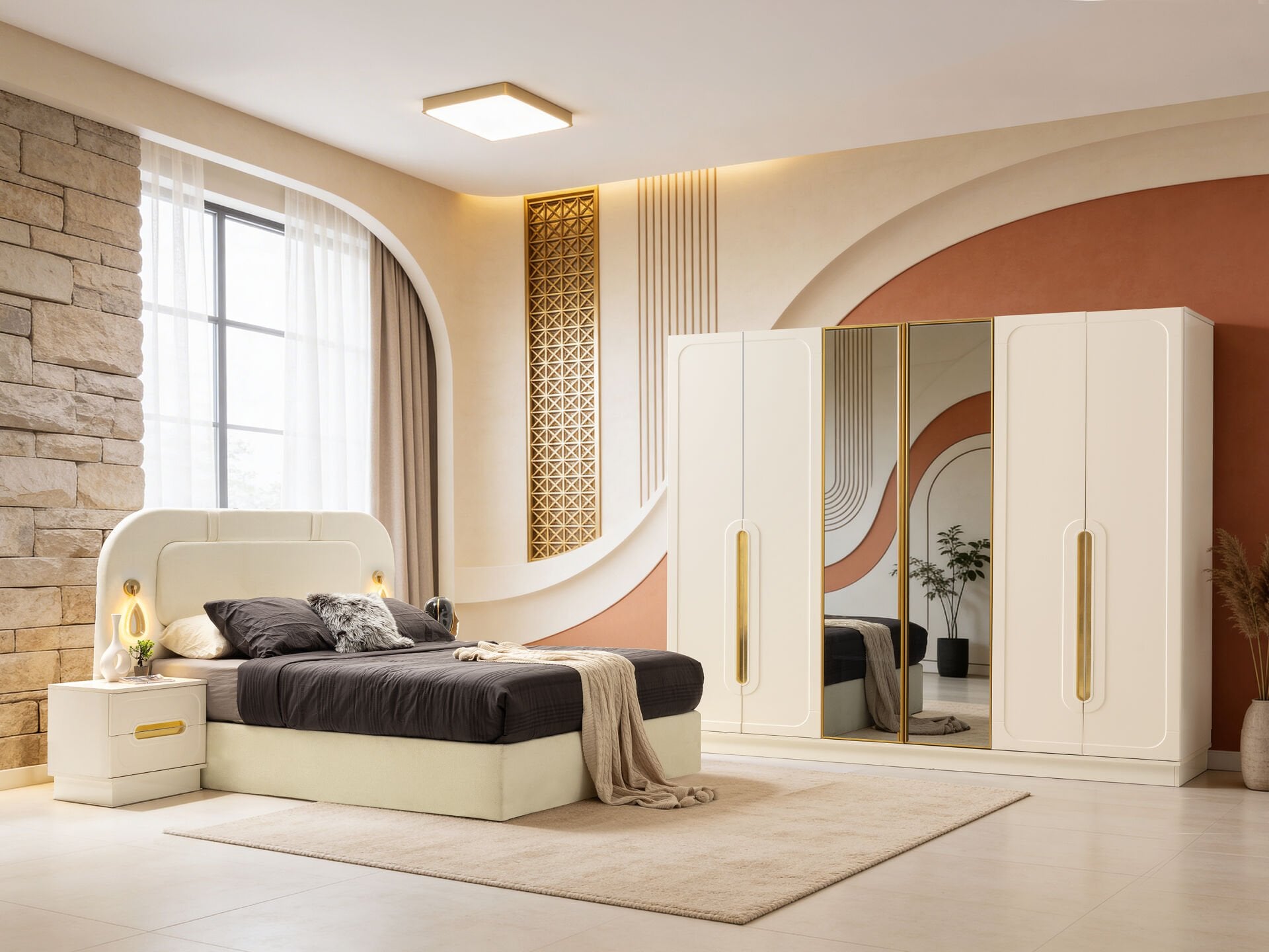 Tarz Mobilya Sera Hesaplı Yatak Odası Takımı