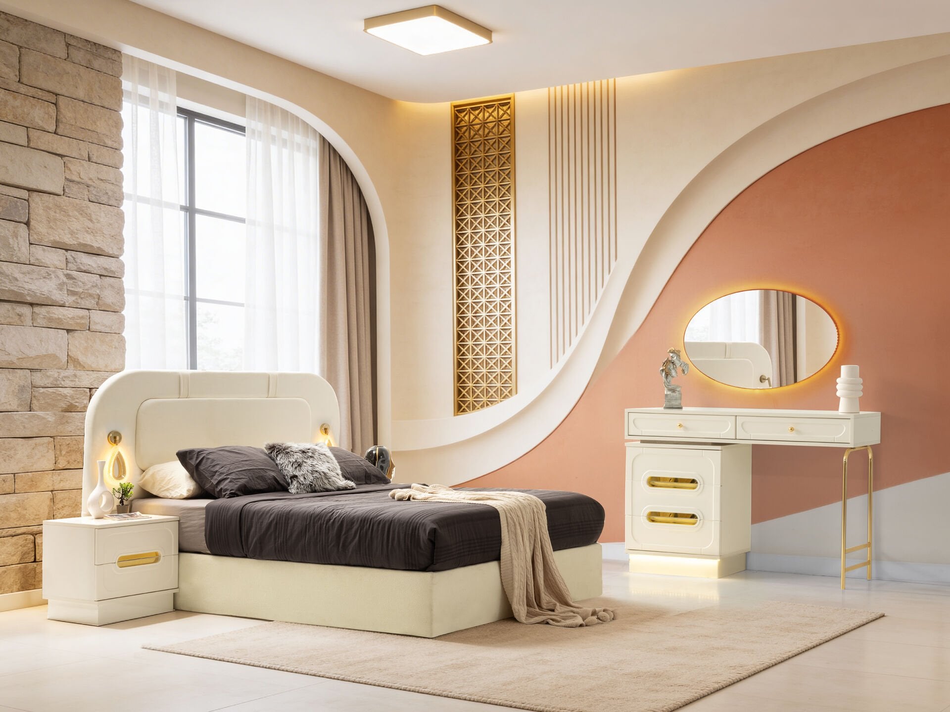 Tarz Mobilya Sera Hesaplı Yatak Odası Takımı