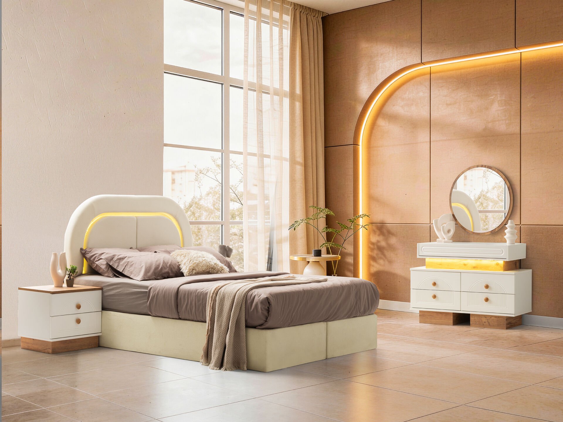 Tarz Mobilya Kator Hesaplı  Yatak Odası Takımı