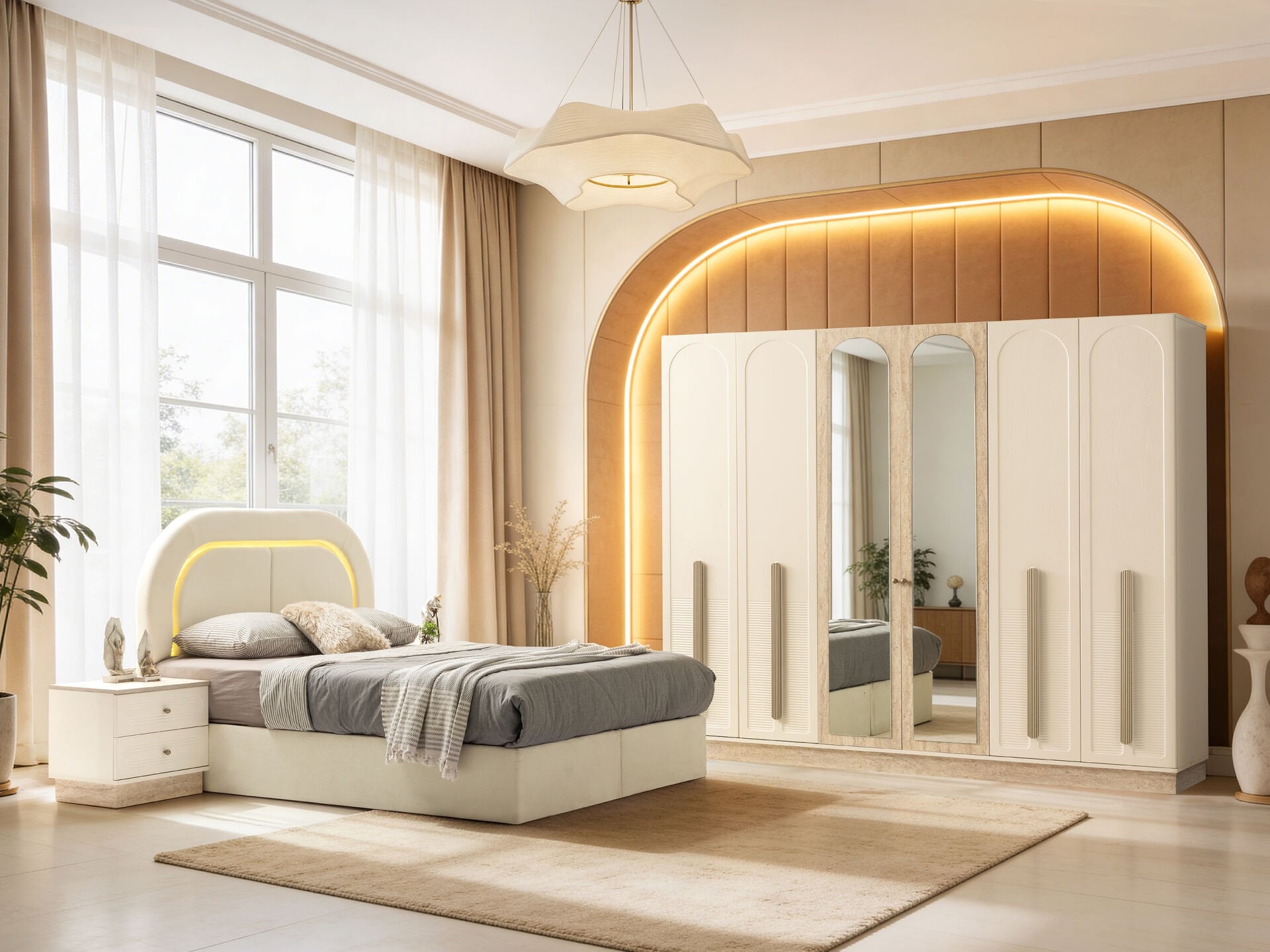 Tarz Mobilya Lizbon Hesaplı Yatak Odası Takımı