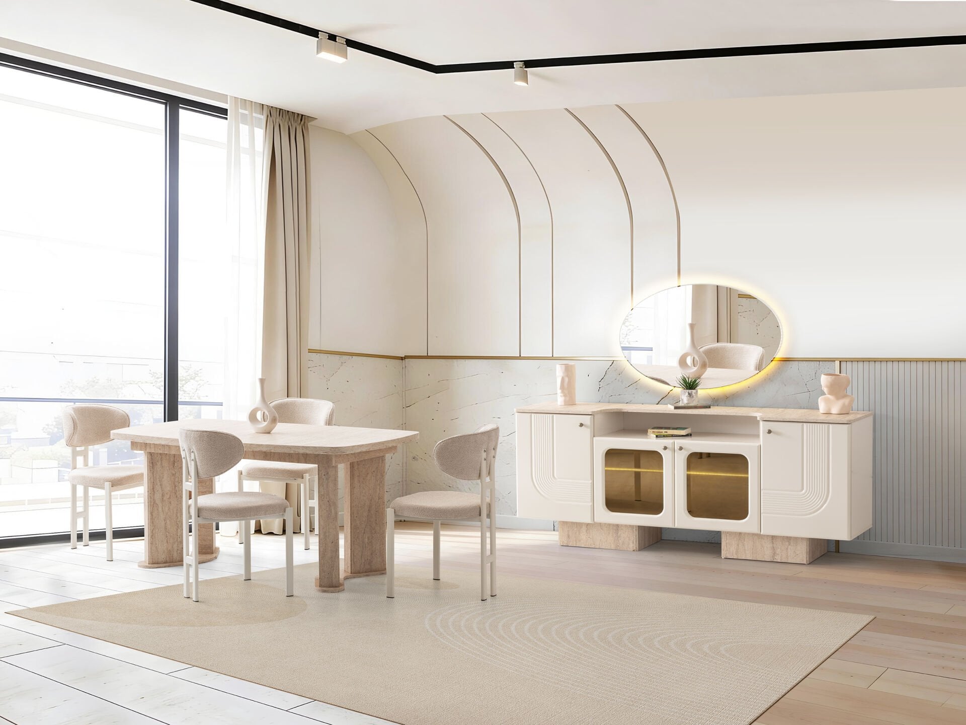 Tarz Mobilya Alaçatı Hesaplı Yemek Odası Takımı