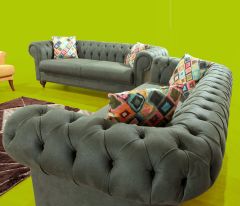 Ornella Chester Salon Takımı Yeşil-Beyaz