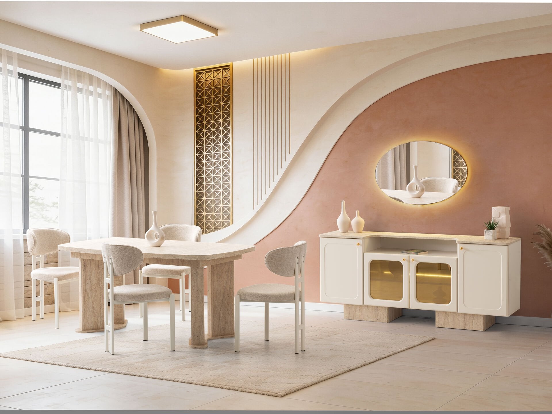 Tarz Mobilya Sera Hesaplı Yemek Odası Takımı