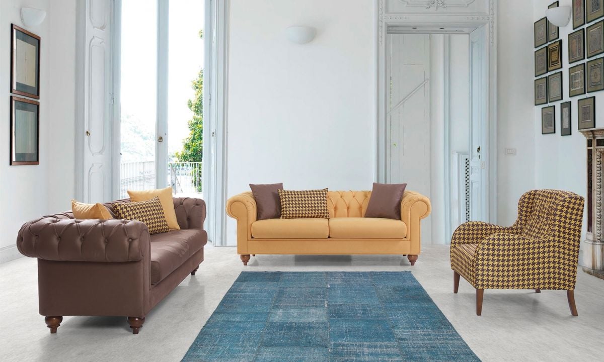 Ornella Chester Salon Takımı Renkli
