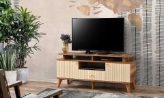 Derin Modern TV Sehpası Krem