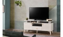 Derin Modern TV Sehpası Tam Beyaz