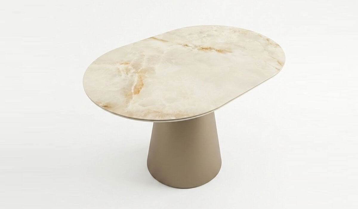 Calvera Premium Porselen Orta Sehpa, Oval