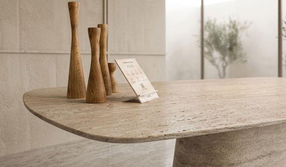 Pervia Traverten Yemek Masası