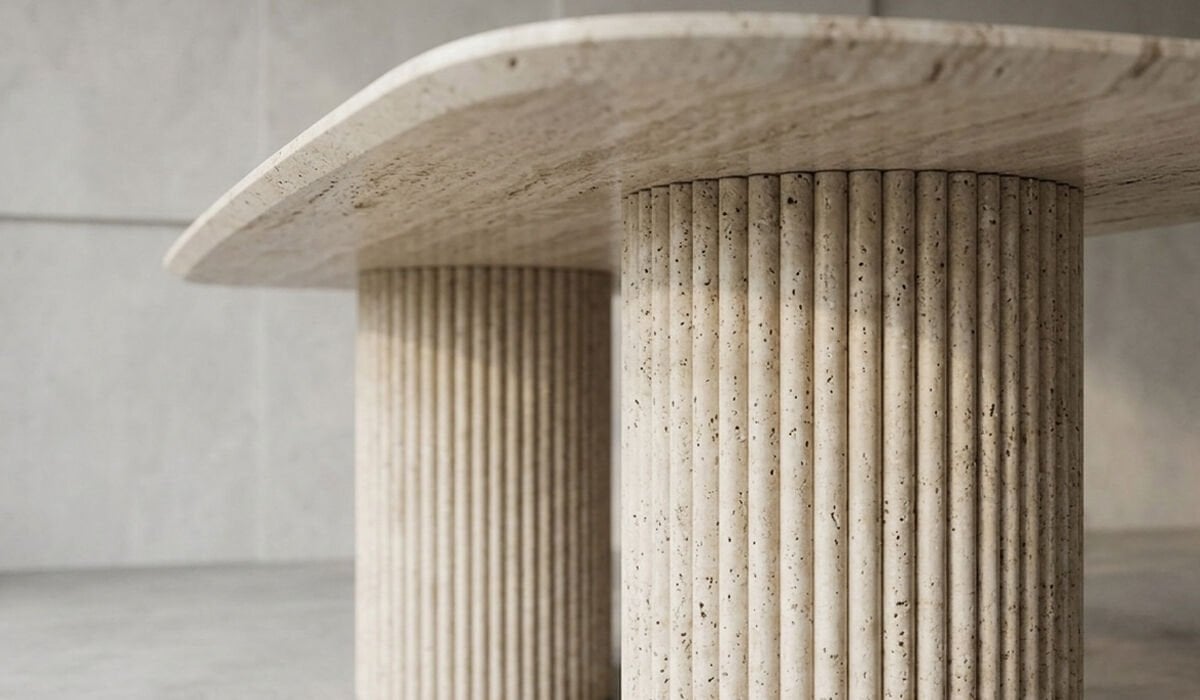 Ferlova Traverten Yemek Masası, Premium