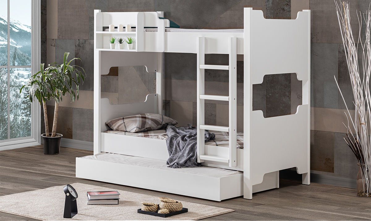 Lunar Modern 3 lü Ranza Beyaz