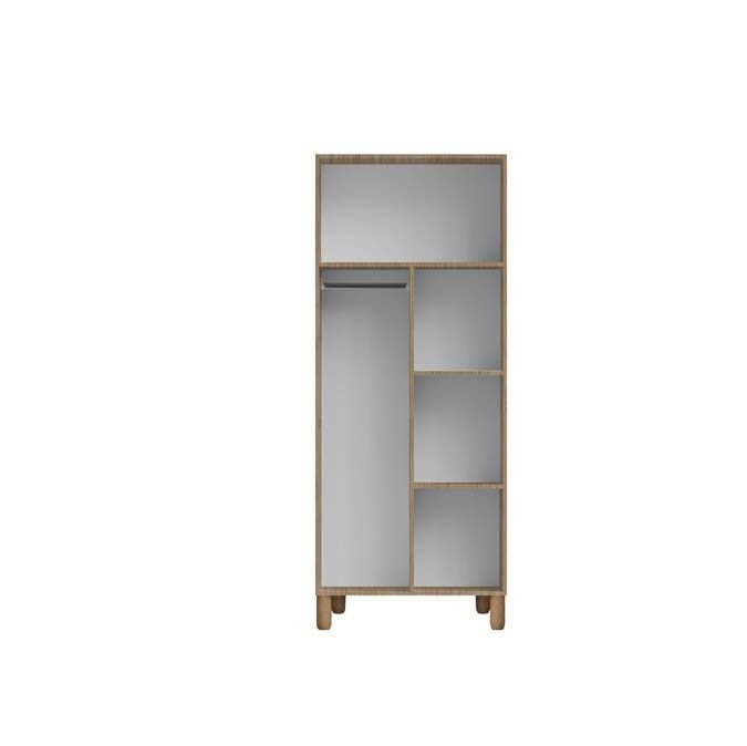 Tarz Mobilya 2 Kapılı Beyaz Kemerli Çizgili Dolap Modern Gardırop