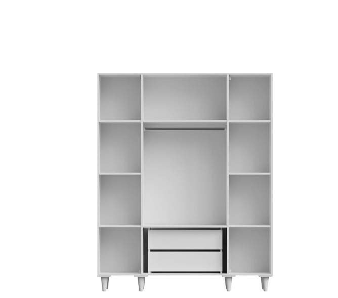 Tarz Mobilya 4 Kapılı Beyaz Dolap Modern Minimal Gardırop