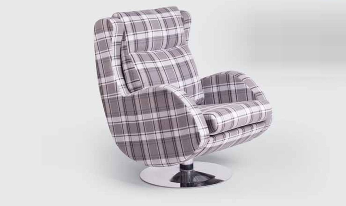 Yumuşak Lüx Döner Metal Ayaklı Berjer