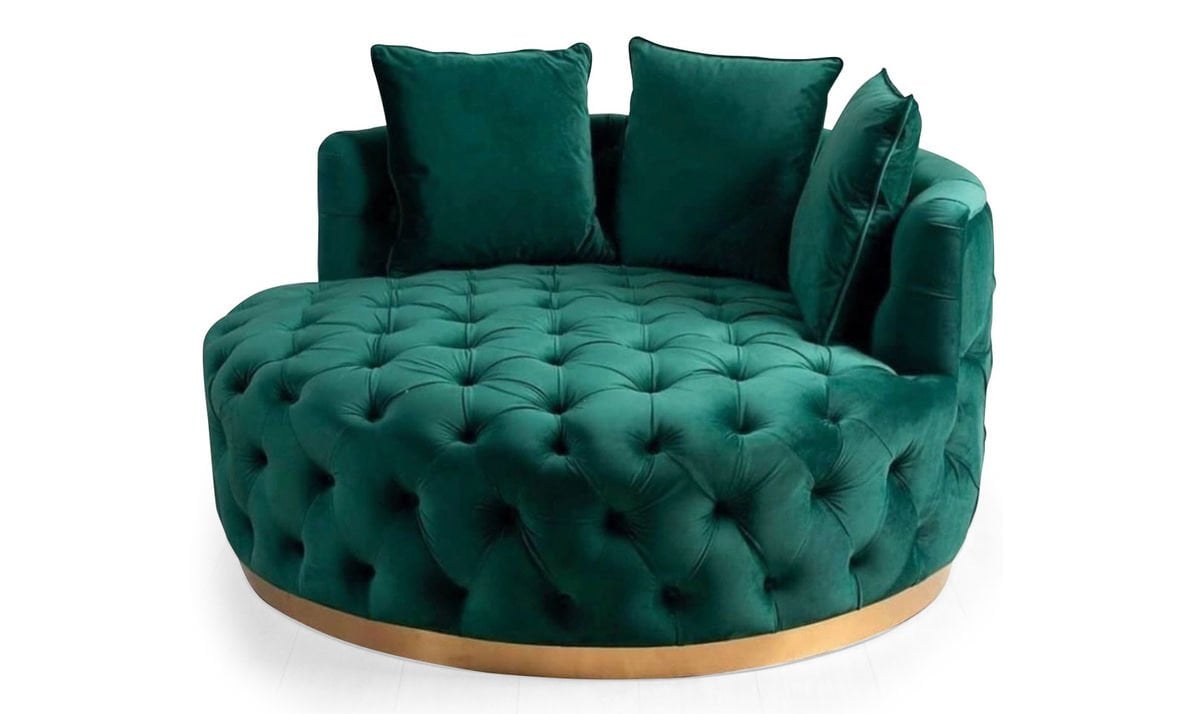 Star Yuvarlak Berjer Tekli Koltuk Yeşil