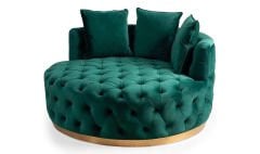 Star Yuvarlak Berjer Tekli Koltuk Yeşil