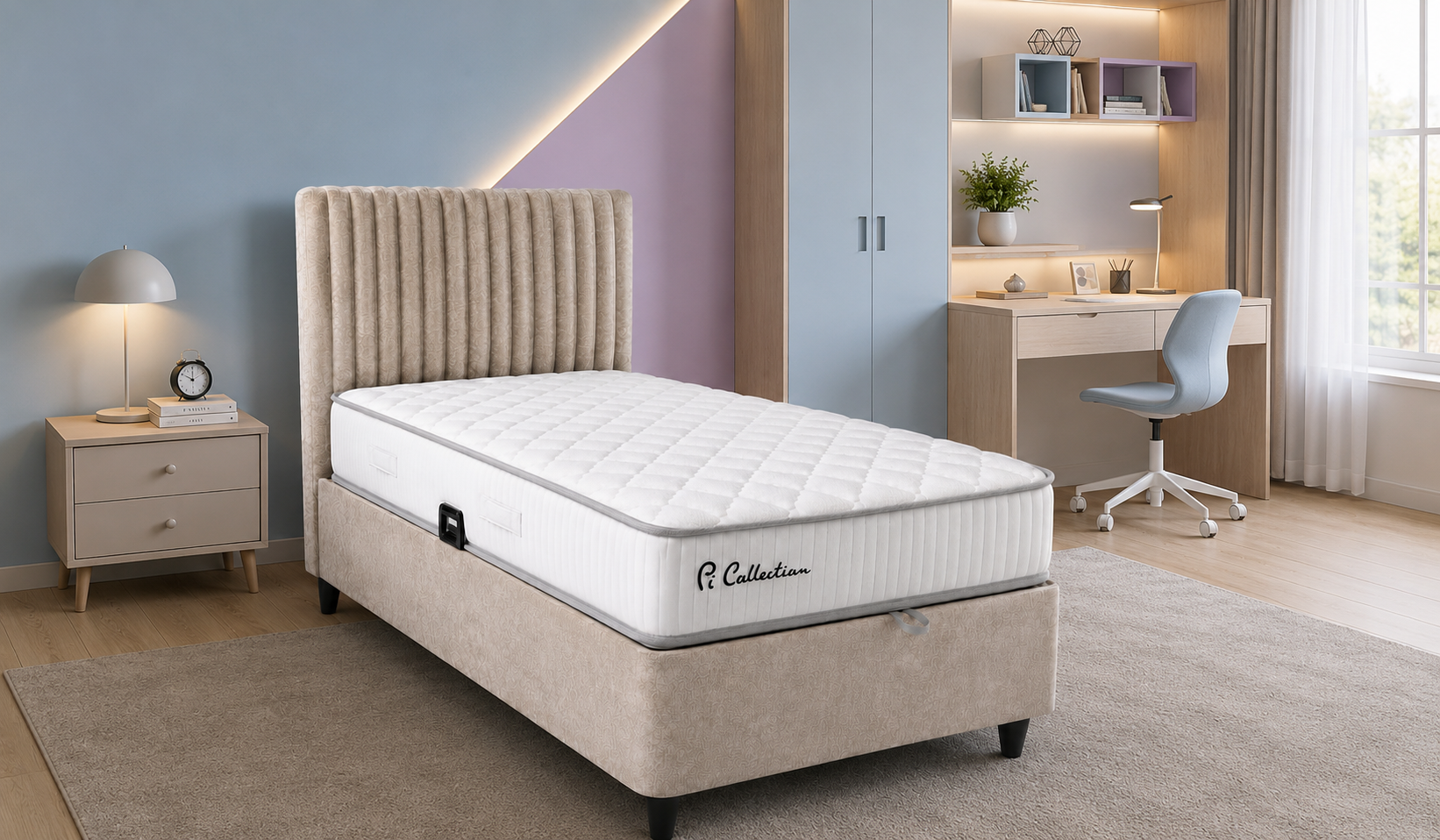 Pierre Cardin Yatak Seti - Paket Yaylı Yatak, Baza ve Başlık