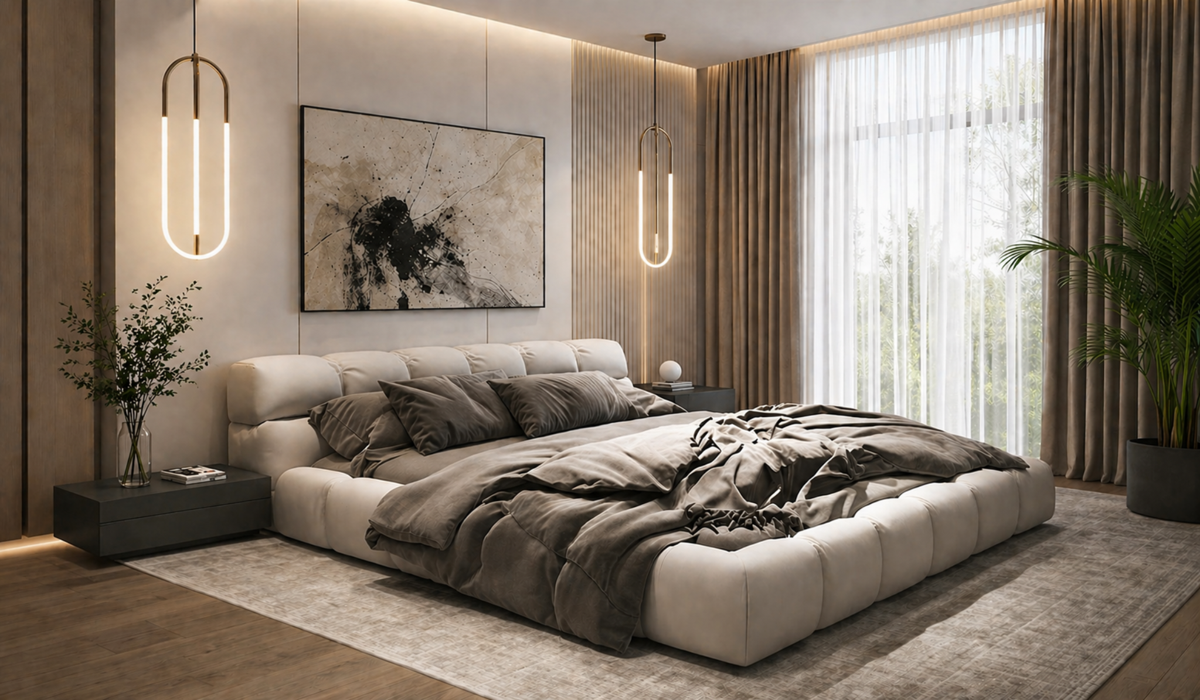 Tarz Mobilya İkon Alçak Modern Karyola 160x200 | Lüks Döşemeli Karyola