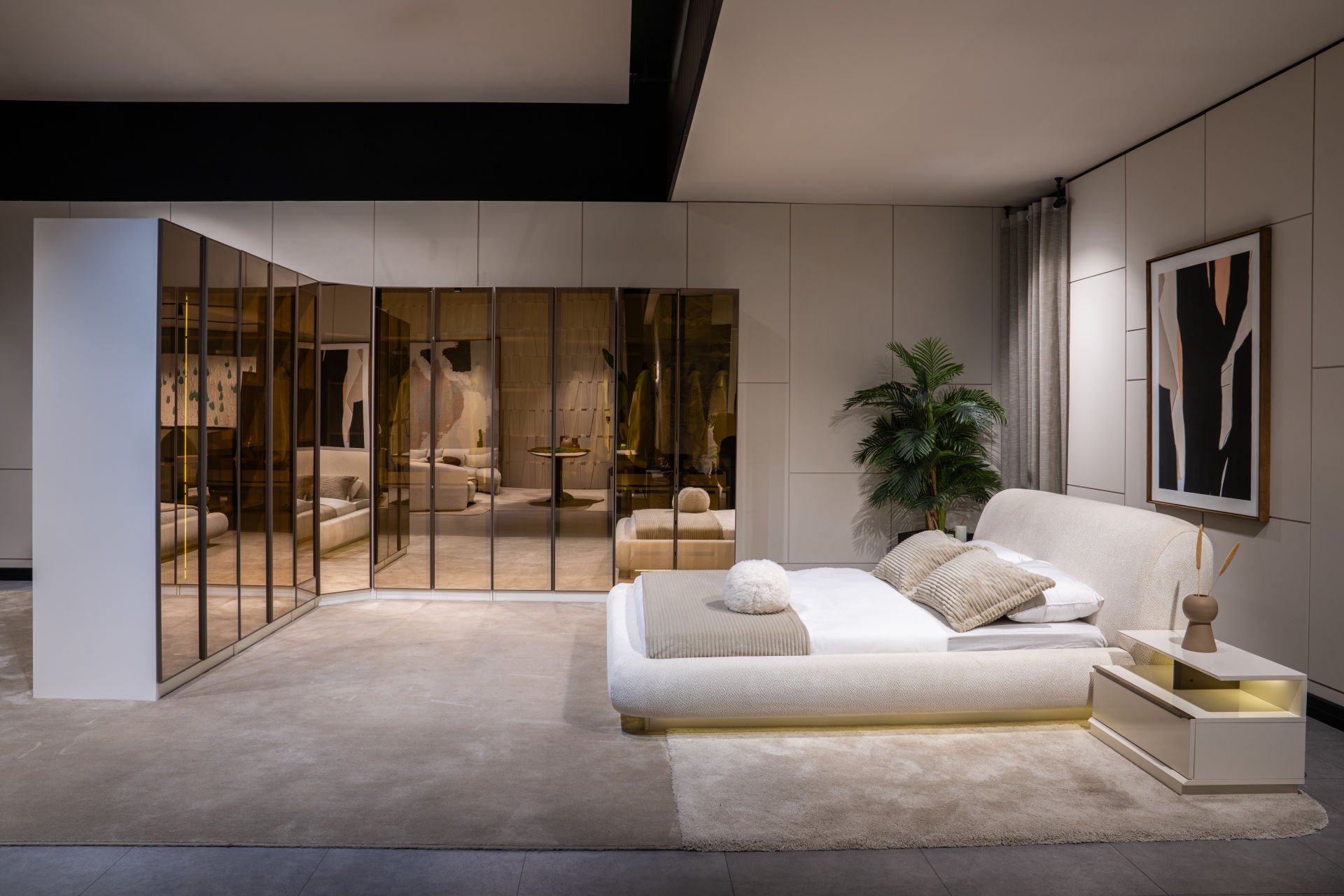 Tarz Mobilya Latte Köşe Dolaplı Modern Yatak Odası Takımı