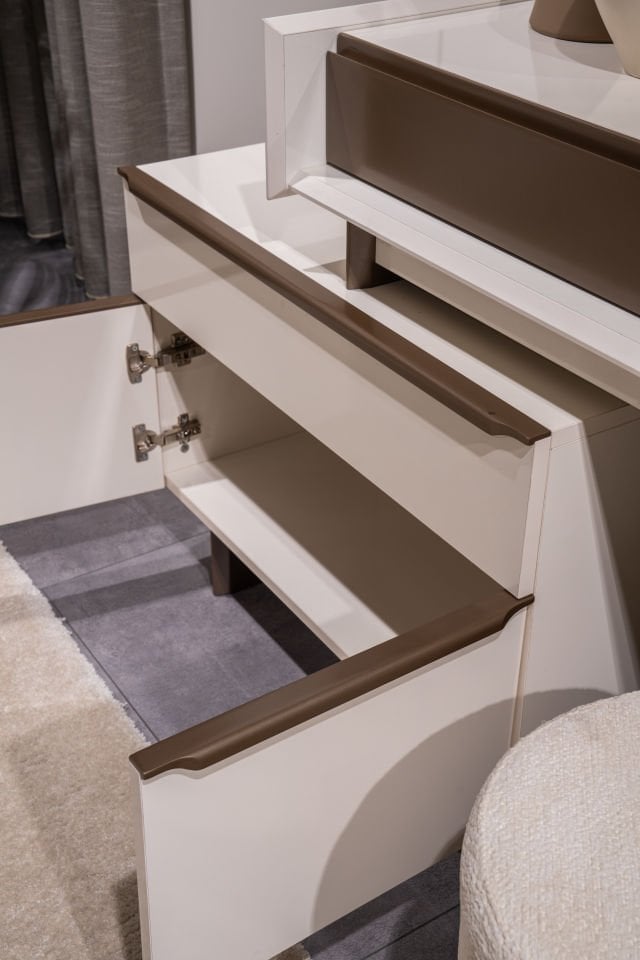 Tarz Mobilya Latte Köşe Dolaplı Modern Yatak Odası Takımı