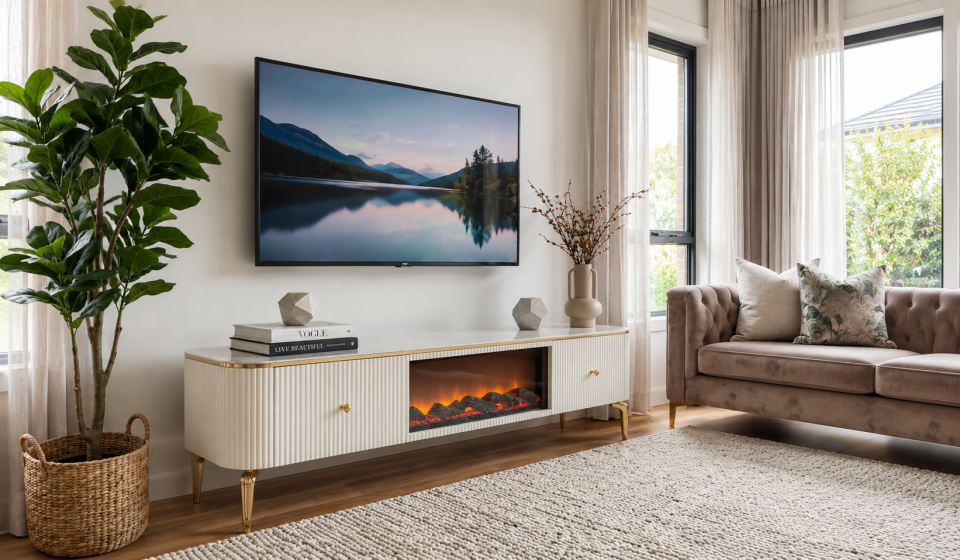 Nevada Şömineli Modern Tv Ünitesi