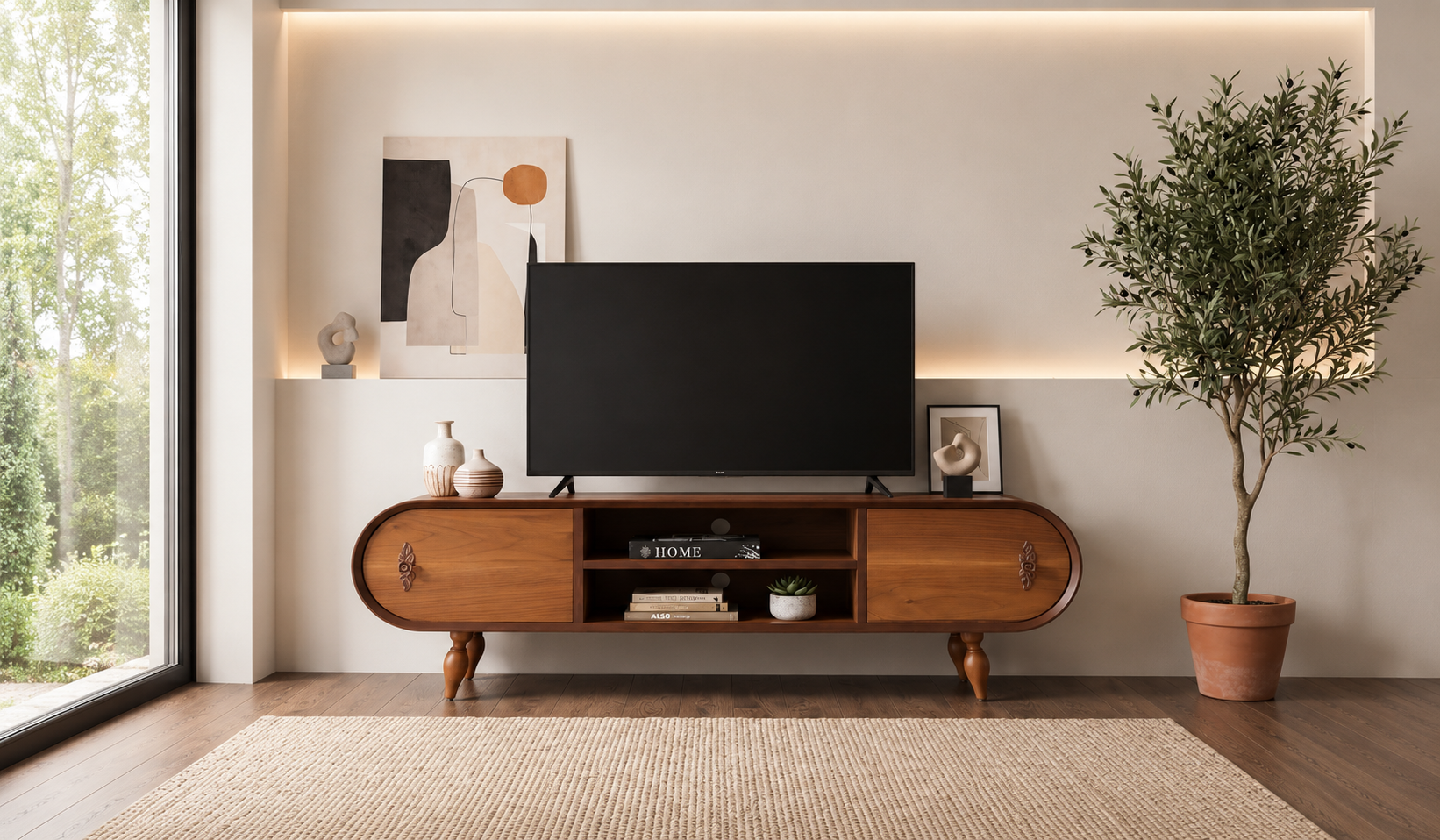 Özgür Modern Tv Sehpası Ceviz Rengi