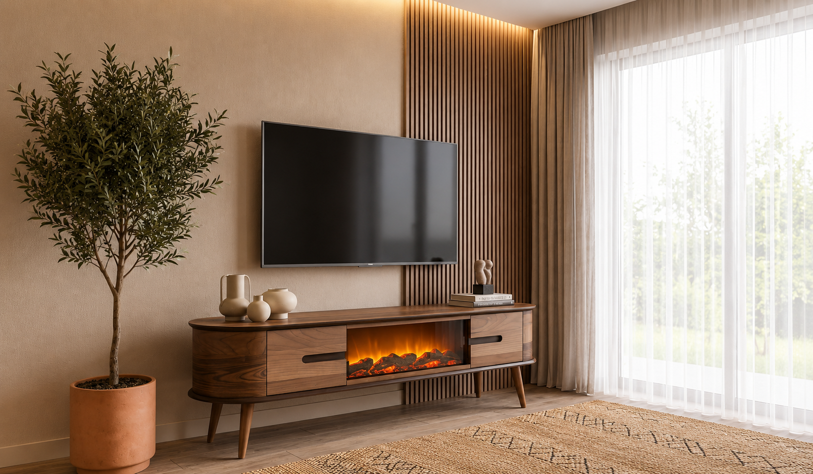 Star Şömineli Modern Tv Ünitesi
