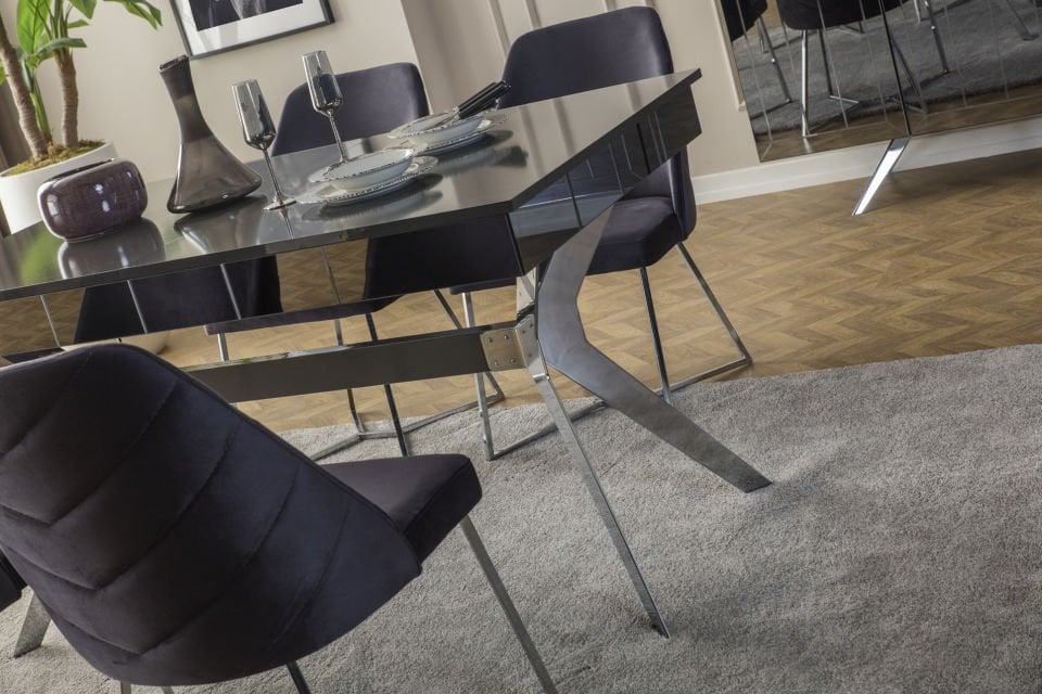 Tarz Mobilya Royal Modern Yemek Odası Takımı Antrasit Gri