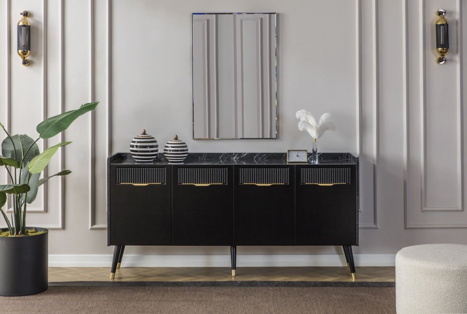 Tarz Mobilya Mira Modern Yemek Odası Siyah Rengi