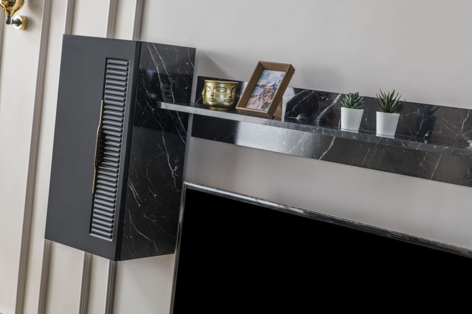 Tarz Mobilya Mira Modern Tv Ünitesi  Siyah Rengi