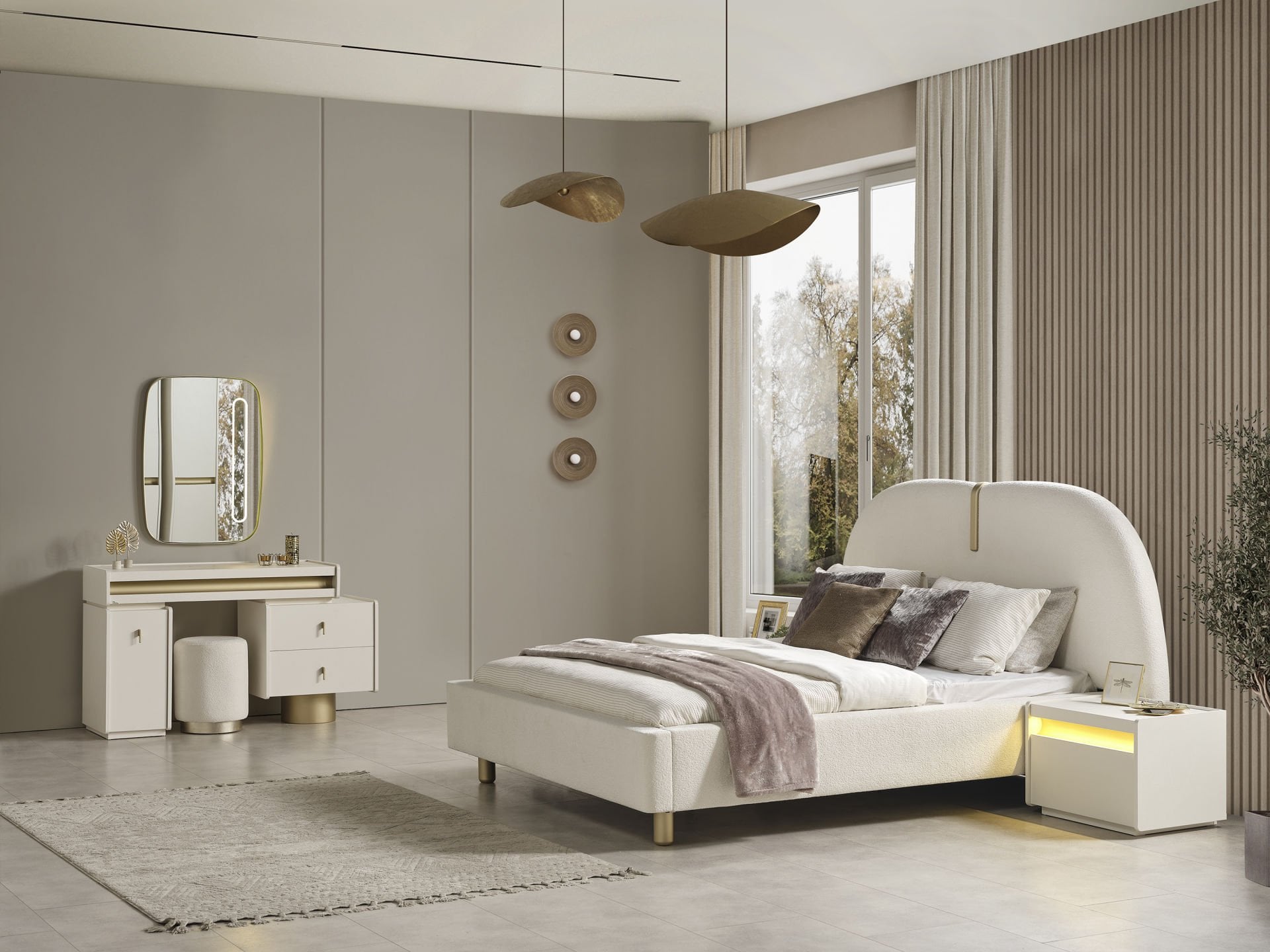 Tarz Mobilya Rio Delüx Akordion Kapaklı Modern Yatak Odası Takımı